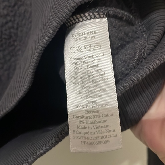 Everlane Black Renew Fleece Oversized Crew Sweater Size XS - Picture 7 of 8
